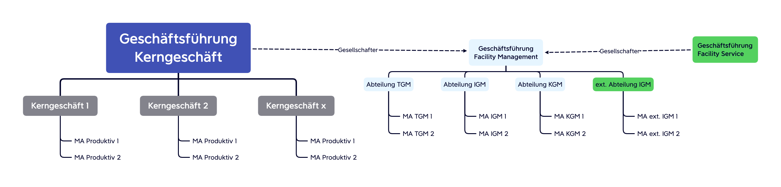 Organigramm Modell Beteiligungsgesellschaft